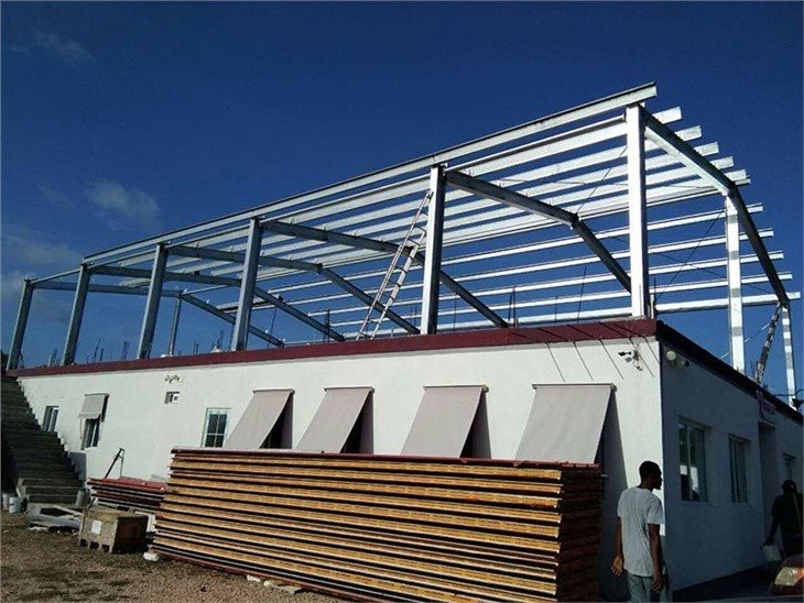 Two Floors Prefab Steel Structure Building With C/Z Purlin